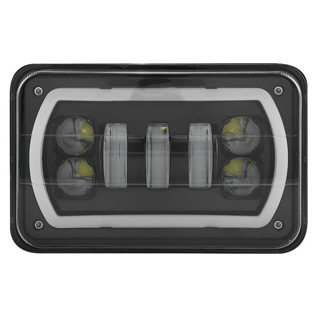 Faro LED cuadrado de 4 x 6 pulgadas para camión, luz alta y baja, halo blanco para Ford Mustang