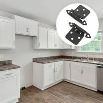 GOOHOCHY Black Steel Self-Closing Cabinet Door Hinges with Mounting Screws for Kitchen Cabinets 1/2 Inch