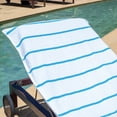 thumbnail image 5 of Arkwright Las Rayas Chaise Lounge Cover - 100% Cotton Terry Pool Towel - 30 x 85 in. - (2 Pack) Blue, 5 of 7