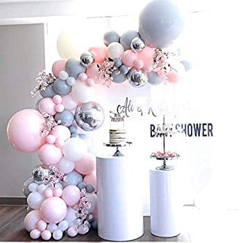 pink white and silver baby shower decorations