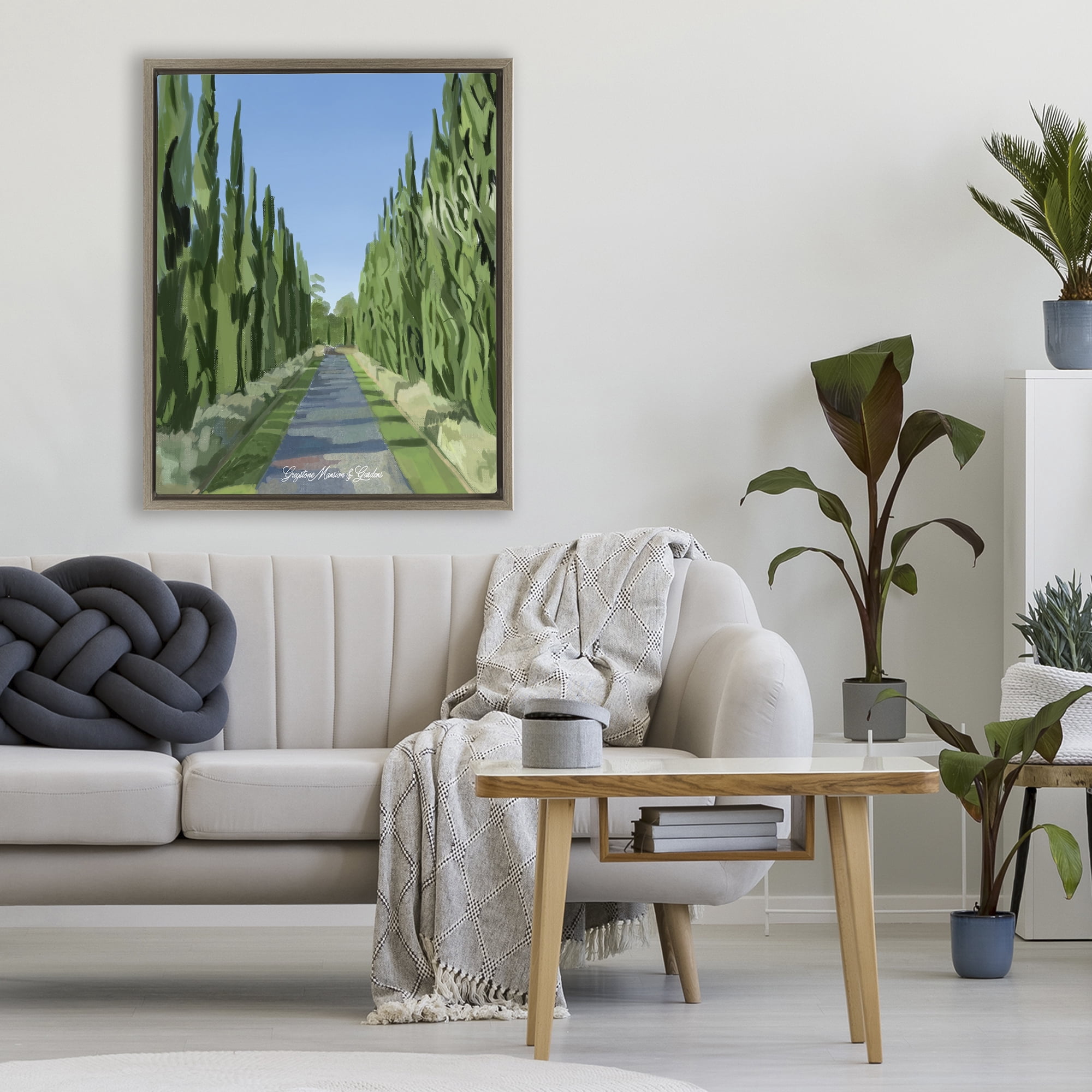 Stupell Industries Greystone Gardens Path Brown Framed Floater Canvas Wall Art, design by Amelia Noyes