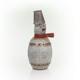 thumbnail image 3 of Alpine Corporation 16" x 13" x 30" Light-Up Metal Barrel Snowman Holiday Décor, Gray, 3 of 12