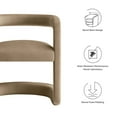 thumbnail image 3 of Winslow Barrel Performance Velvet Dining Chair in Taupe, 3 of 10