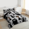 thumbnail image 3 of jejeloiu Cartoon Cute Kitten Full Size Comforter Sets,Kawaii Pet Cat Bedding Comforter Set,Gray Black Bedding Sets For Girls Kids,Super Cozy Room Decor Reversible,3pcs, 3 of 8