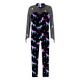 thumbnail image 3 of iEFiEL Kids Girls Gymnastics Leotard Printed Workout Bodysuit One Piece Long Jumpsuit Dance Unitard Black 8, 3 of 5