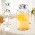 thumbnail image 5 of 68 oz Glass Pitcher with Lid and Spout, 2 Liter Glass Jugs with Handle for Fridge, Borosilicate Water Pitcher, Heat Resistant Carafes for Hot/Cold Drinks, Stainless Steel Filter Lids, Dishwasher Safe, 5 of 7