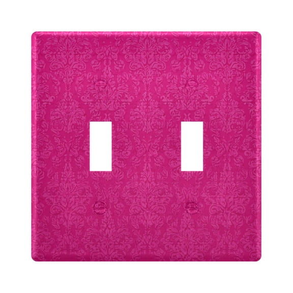 Hot Pink Flower Patterns Light Switch Cover Electrical Outlet Cover Replaceable Wall Plates 2-Gang