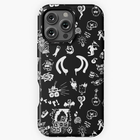 Yungblud Drawings Tattoo Sheet Art Phone Case for iPhone 16 15 14 13 12 11 Pro Max - Protective Phone