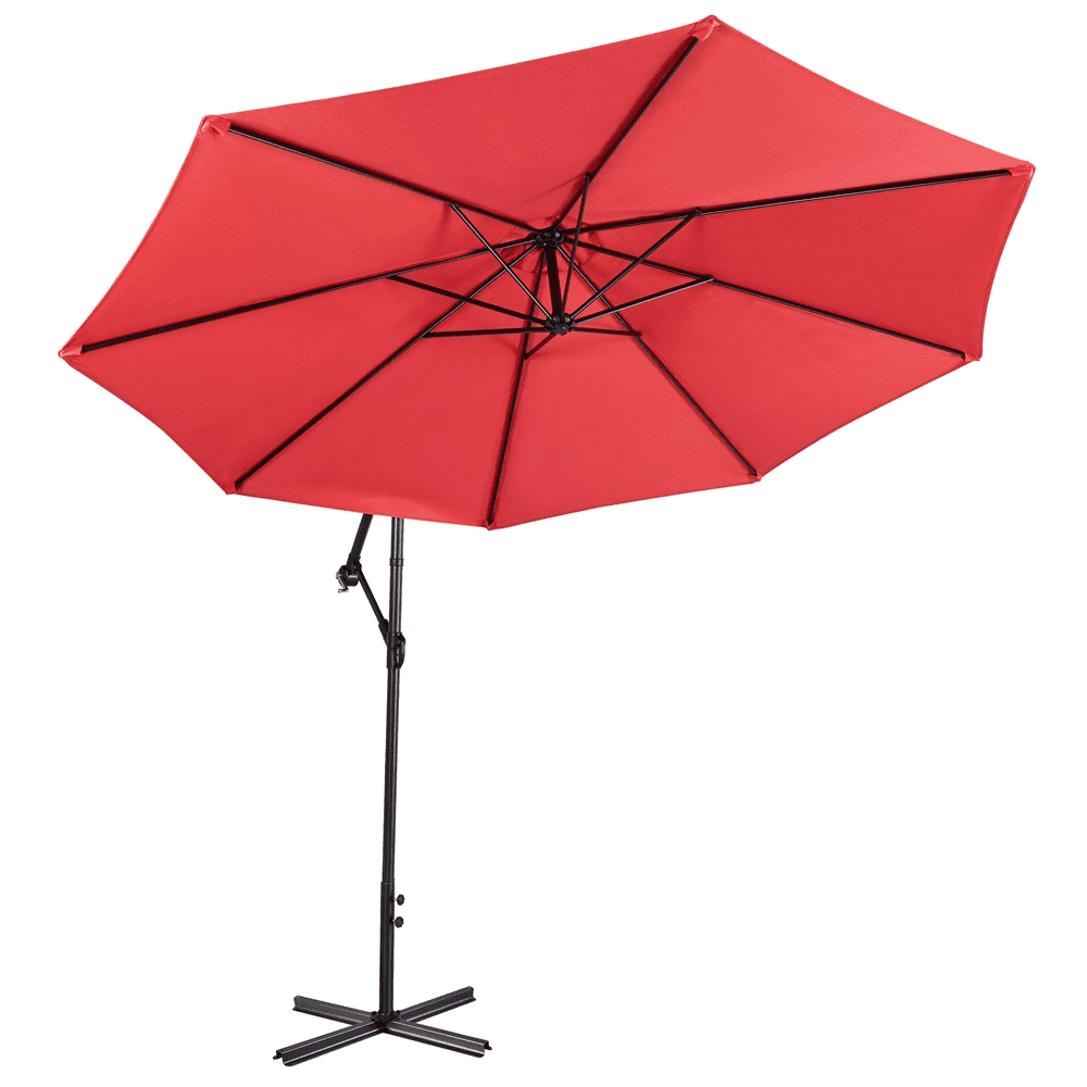 Renwick 10ft Offset Cantilever Patio Hanging Umbrella, Red