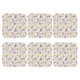 thumbnail image 2 of Pofeuu Lavender Flowers Print Leather Coasters Set of 6, Round Cups Mugs Mat Pad for Home Kitchen Heat Resistant Drink Coasters,Square, 2 of 7