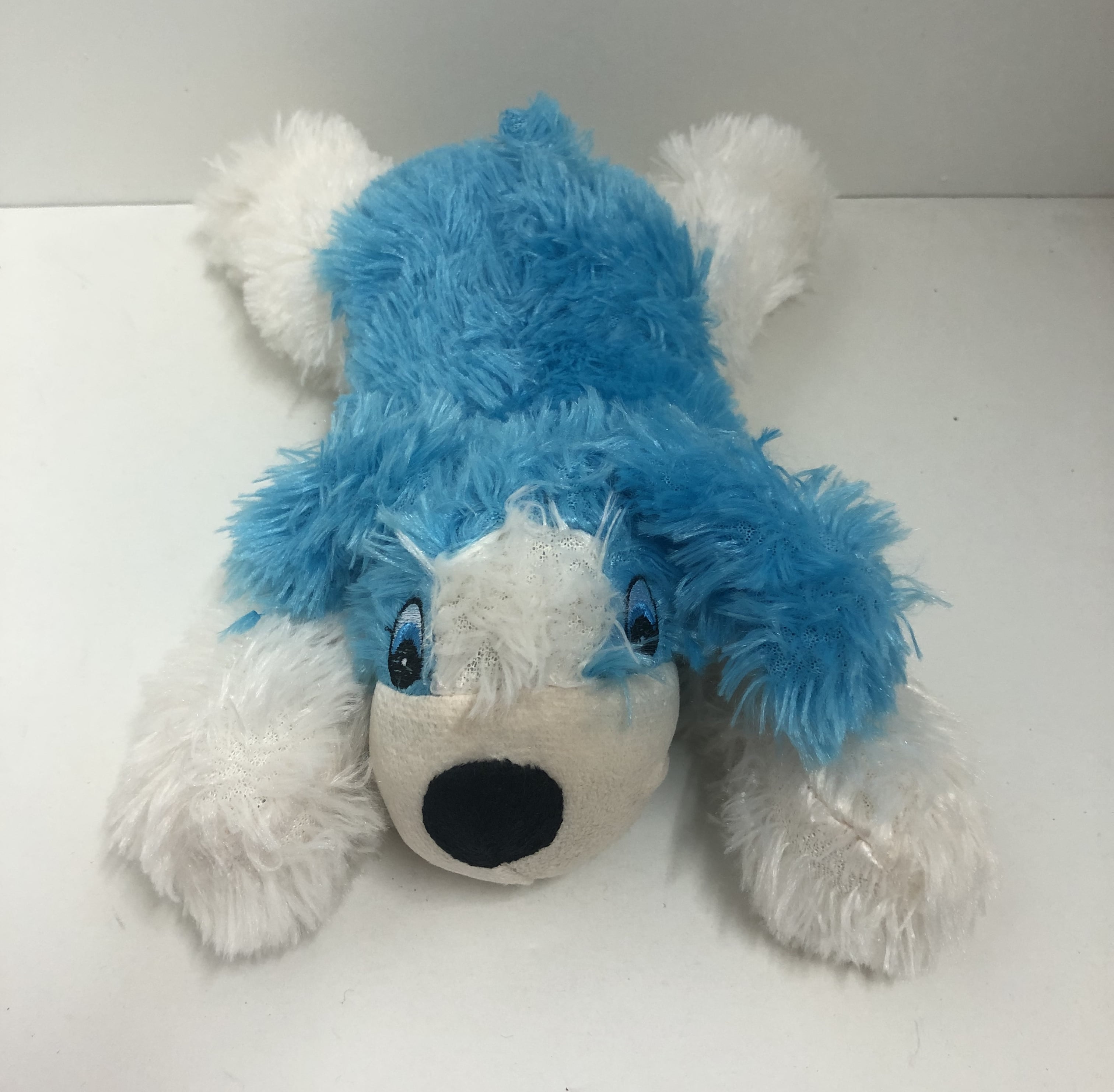 National Toy Blue White Fluffy Dog Plush Stuffed Animal 10