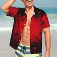 thumbnail image 5 of KLL Men's Hawaiian Shirt Short Sleeve Button Down Beach Shirts-Spiders On The Web And Space, 5 of 5