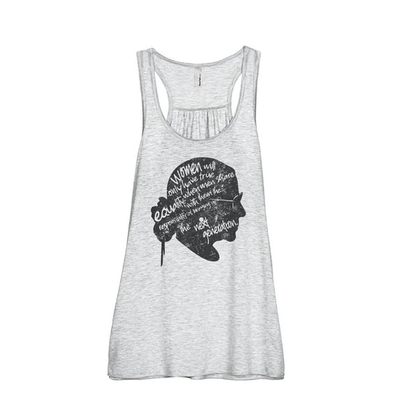 The Next Generation RBG Women's Fashion Sleeveless Flowy Racerback Workout Yoga Tank Top Sport Grey Large