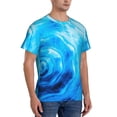 thumbnail image 4 of Yiaed Blue Shell Print Mens Short Sleeve Tight Fit T-Shirt, Crewneck Casual Tee-Small, 4 of 5