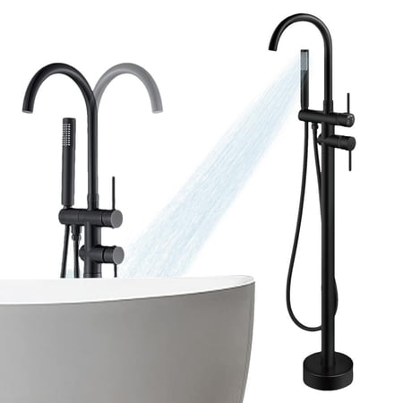 Kagrote Standing Tub Faucets Elegant Freestanding Shower Faucets High Shower Faucets With Handheld Shower for Elderly Children Adults grand