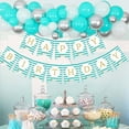 thumbnail image 3 of 10th Birthday Decorations for Girl Teal Blue White and Silver Balloon Garland Arch Kit Turquoise Happy Birthday Banner Number 10 Foil Balloon for 10 Year Old Birthday Party Supplies, 3 of 6