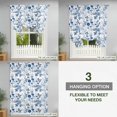 thumbnail image 5 of Flower Bird Tie Up Curtain Valance for Window, Adjustable Rod Pocket Window Curtains Shades, Vintage Blue Garden Country Wildflower Light Filtering Valance Drapes for Cafe Living Room Bedroom 34"x45", 5 of 9
