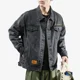 thumbnail image 2 of Abrigo de jeans para hombre con bordado Chaquetas de mezclilla para hombre Azul Hombros anchos Alta calidad Talla L Estilo coreano Diseñador Corea Y2k G, 2 of 5