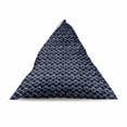 thumbnail image 4 of Abstract Lounger Chair Bag, Hand Drawn Japanese Style Half Circles Along Spots and Dots Katazome Traditional, High Capacity Storage with Handle Container, Lounger Size, Indigo Ivory, by Ambesonne, 4 of 5