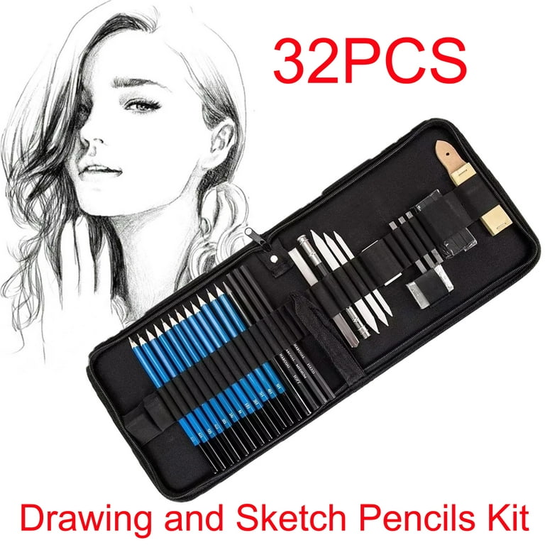 32 Pcs Sketch Pencil Set Professional Sketching Drawing Kit 