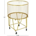 thumbnail image 4 of DecMode Gold Metal Storage Cart with Wheels, 4 of 14