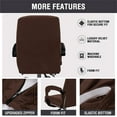 thumbnail image 6 of Qingruibz Velvet Plush Stretch Computer Office Chair Cover with Armrest,Solid Color Spandex Slipcover Protective,Removable Stretchable Universal Desk Chair Covers, Rotating Chair, Coffee-XL, 6 of 8