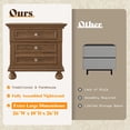 thumbnail image 5 of Papajet Solid Wood Nightstand, Fully Assembled End Table with 2 Storage Drawers, 26" Extra Large Traditional Bedside Cabinet for Bedroom, Light Brown, 5 of 9