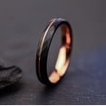 thumbnail image 4 of Tungsten Carbide Two-tone Ring Rose Gold and Black Diamond-cut Sandblasted Finish Unisex Tungsten Steel Couple Rings, 4 of 11