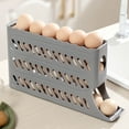thumbnail image 5 of COM1950s Automatic Rolling Egg Dispenser,4-Tier Refrigerator Eggs Organizer with Space-Saving Design,Large Capacity Holds 30 Eggs for Kitchen Storage, 5 of 9