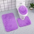 thumbnail image 2 of Bathroom Rug Mat Set, 3-Piece Solid Color Soft Absorbent Shower Floor Mat with U-Shaped Contour and Toilet Seat Cover, Machine Washable Non-Slip Bath Rug, 2 of 6