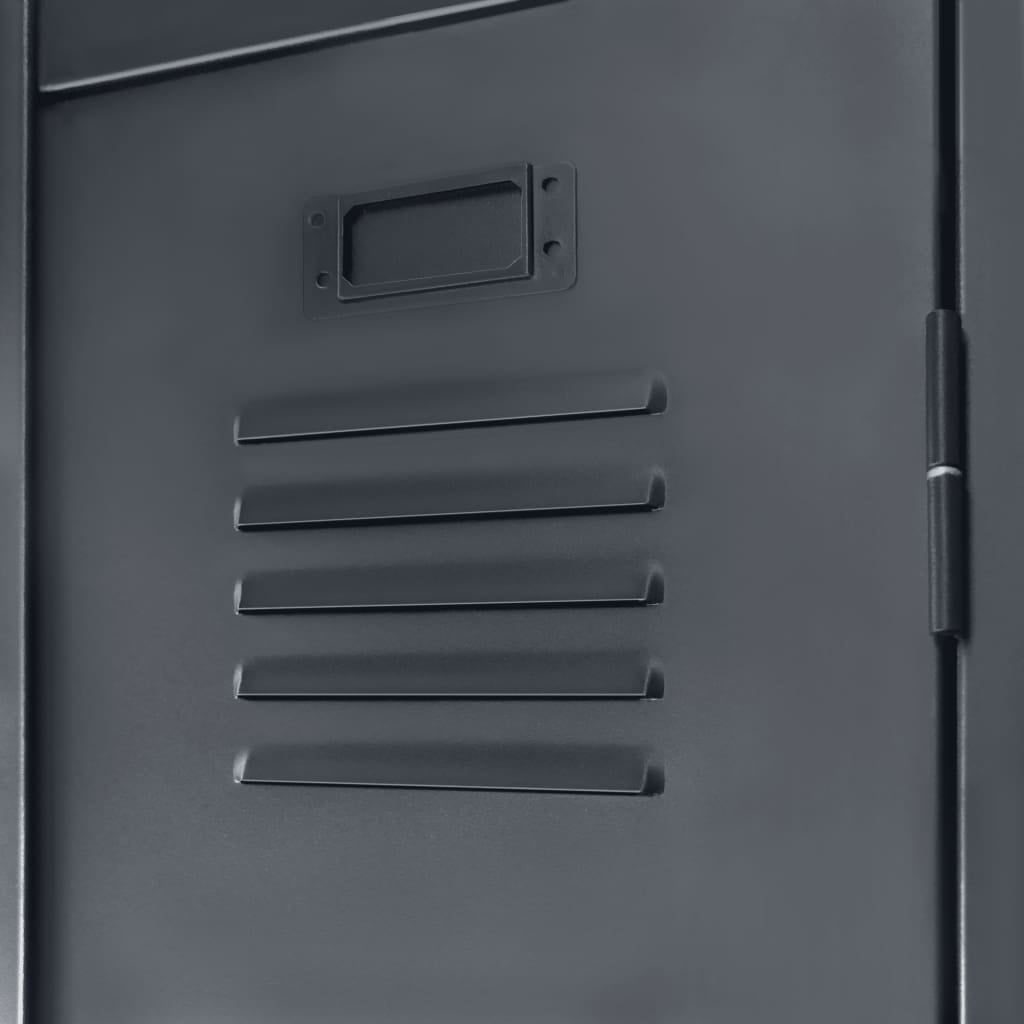 Kepooman Locker Cabinet with 3 Compartments for Office Home, Black Kepooman Locker Cabinet with 3 Compartments for Office Home, Black