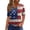 Multicolor, variant on 4th of July Shirts Women V Neck Button Tops Henley Tunic T Shirts 2026 Summer Short Sleeve Tees