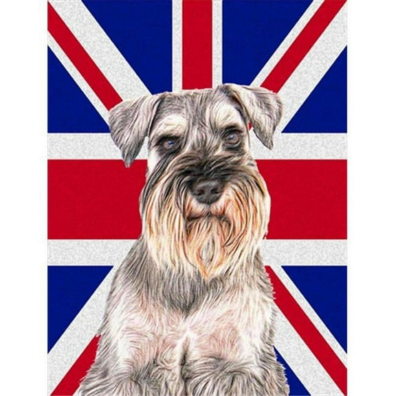 Schnauzer with English Union Jack British Flag Flag Canvas House Size