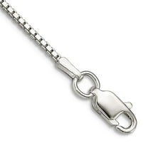 925 Sterling Silver Solid Polished 1.25mm Box Chain Bracelet 7 Inch Spring-Ring Link Bracelet for Women and Men