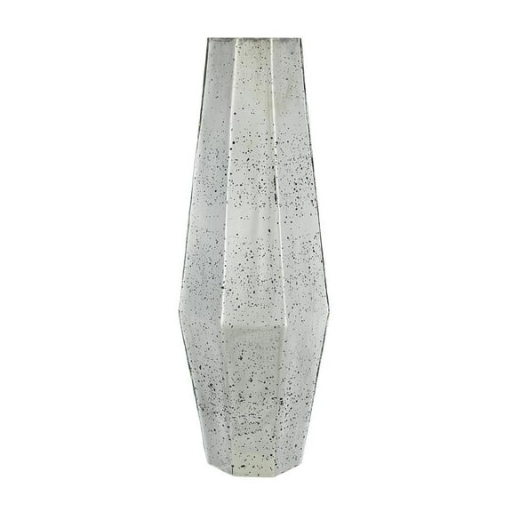 A&B Home Antique Style Geometric Shaped Decorative Flower Vase - 7" x 6.9" x 20.1" - Antique Silver