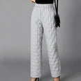 thumbnail image 2 of UYISJ Womens Winter Warm Down Trousers Cotton Tapered Wide Leg Pants Quilted Snow Ski Pants Thermal Puffer Trousers with Pockets Silver M, 2 of 4