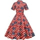 thumbnail image 4 of Vestidos Para Mujer Vestidos Casuales Moda Retro Jersey Estampado Erógeno Manga Corta Vestido Largo Odeerbi ODB158524, 4 of 7