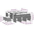 thumbnail image 4 of vidaXL 11 Piece Garden Dining Set with Cushions Grey Poly Rattan, 4 of 5