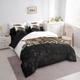 thumbnail image 3 of jejeloiu Wild Cheetah 7-Piece Bedding Comforter Set,Woodland Animal King Bedding Sets,Black Brown Bed Sheets For Adults,Ultra Soft Home Decor Reversible, 3 of 8