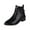 Black, variant on jsaierl Ankle Boots for Women with Heel,Fall Winter Pointed Toe Dress Booties,Comfy Short Boots Leather Zipper Up Stacked Chunky Block Heels Shoes