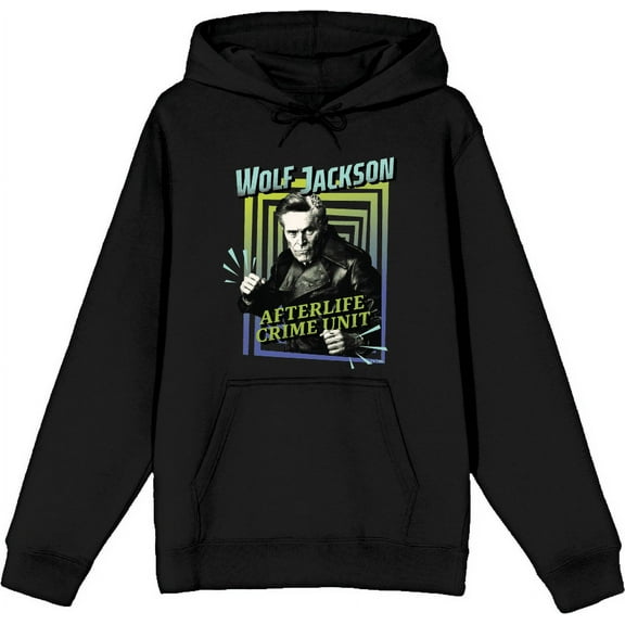 Beetlejuice Beetlejuice Wolf Jackson Afterlife Adult Black Long Sleeve Hoodie-Medium