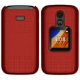 thumbnail image 3 of Case for Alcatel TCL Flip 2 Phone (2022), NakedcellPhone [Grid Texture] Slim Hard Shell Protector Cover for T408DL / TFALT408DCP - Red, 3 of 7