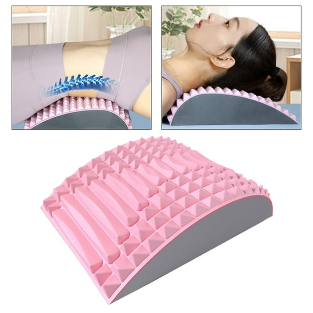 Camilla de espalda, masajeador portátil de relajación muscular de EVA para la espalda baja, camilla de cuello para cama, coche, sofá, silla Rosa