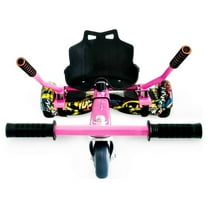 HoverFUN Hover Kart Go Kart Adjustable Seat Attachment for 6.5" Hover-Board Buggy - Pink
