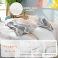 thumbnail image 2 of Ocean Wave Bedding Duvet Cover Set Queen Size 4 Pieces Gray Gradient Beach Boho Soft Twill Plush Quilt Cover, Include 1 Duvet Cover 1 Flat Sheet And 2 Pillow, 2 of 7