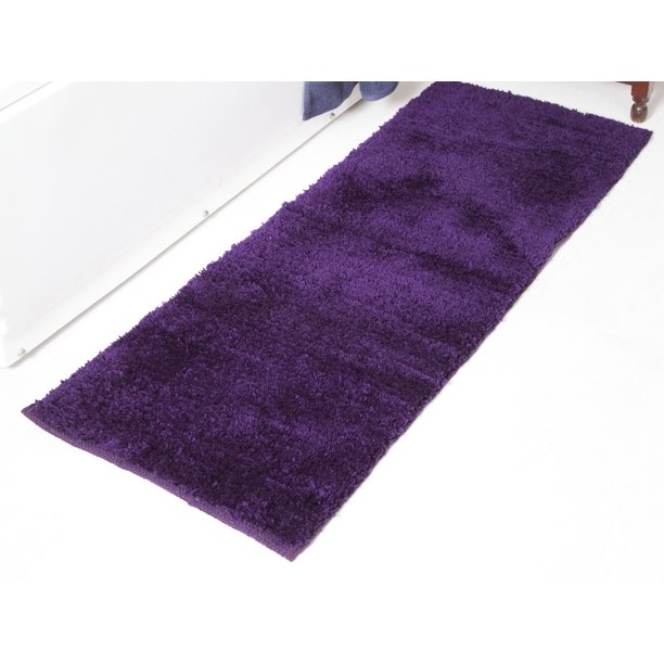 Addy Home Plush Collection Bath Rug or Runner PURPLE (24 in x 60 in