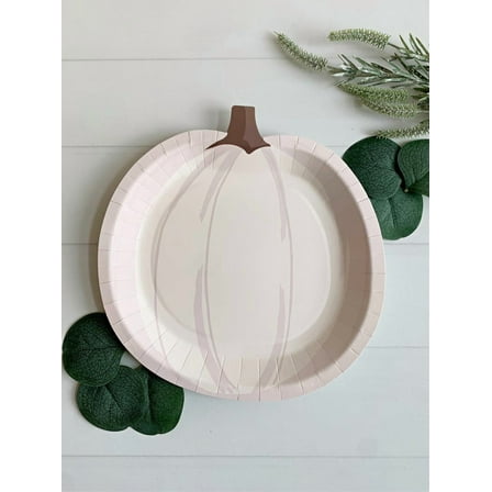 Cream Pumpkin Plates - Set of 8 - Fall Baby Shower