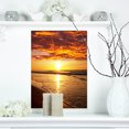 thumbnail image 1 of Soleil Jaune Vif et Vagues Calmes - Impression sur Toile Paysage Marin, 1 of 3