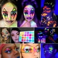 thumbnail image 6 of Neon Eyeshadow Palette Glow in Dark, Afflano Colorful Bright Eyeshadow Pallet Neon Luminous Glitter UV Glow Blacklight, Fluorescent Rainbow Eye Shadows Neon Pigments for Face Body Painting Makeup, 6 of 8