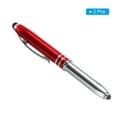 thumbnail image 3 of Uxcell Ballpoint Pen with Stylus Tip and LED Flashlight Metal Pen Black Ink 1.0mm Medium Point Stylus Pen, Red 3 Pack, 3 of 7